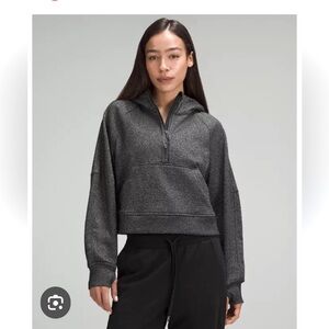 Lulu Lemon / womens Scuba oversized half-zip hoodie / size XS/S in BLK/SPRKL NWT